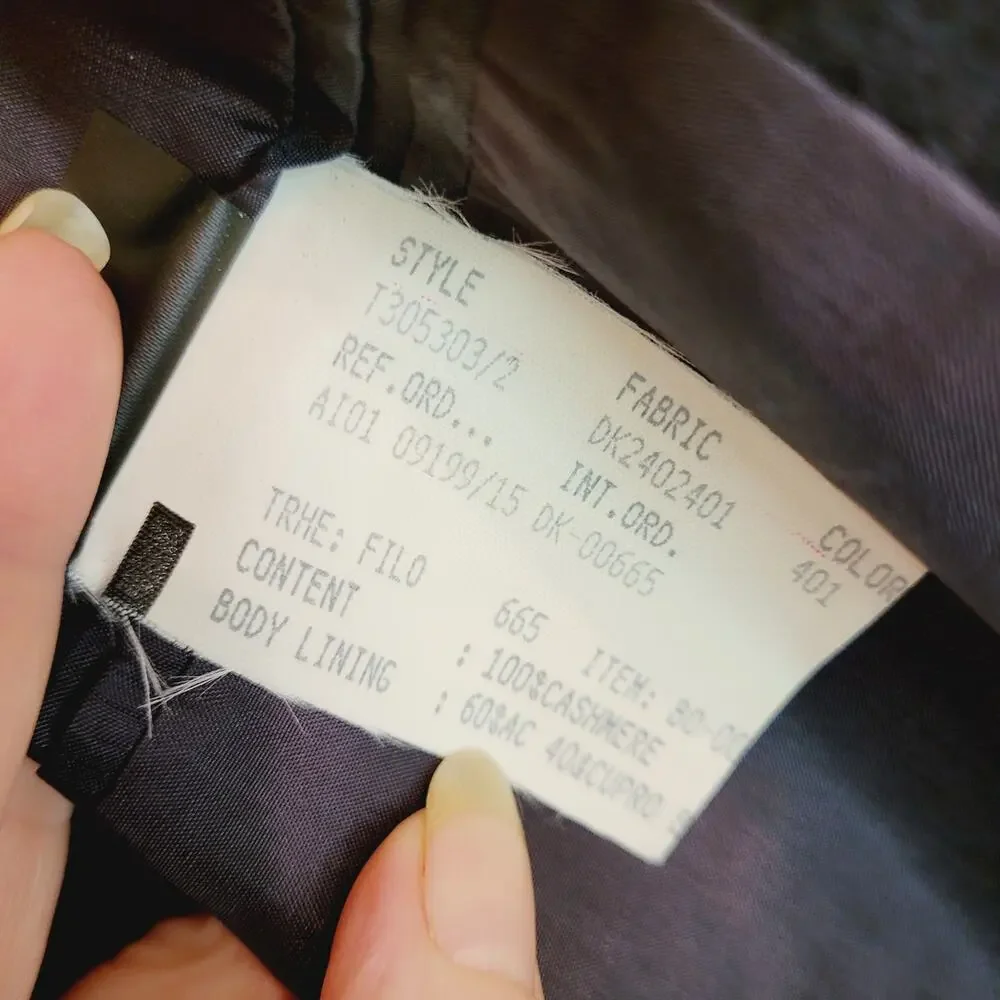 Donna Karan mens black 100% cashmere three button blazer jacket size 40 Long